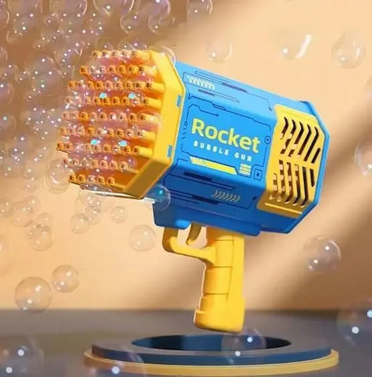 Rocket Bubble Gun – 69-Hole Automatic Blower for Kids - Hopscotch Kids